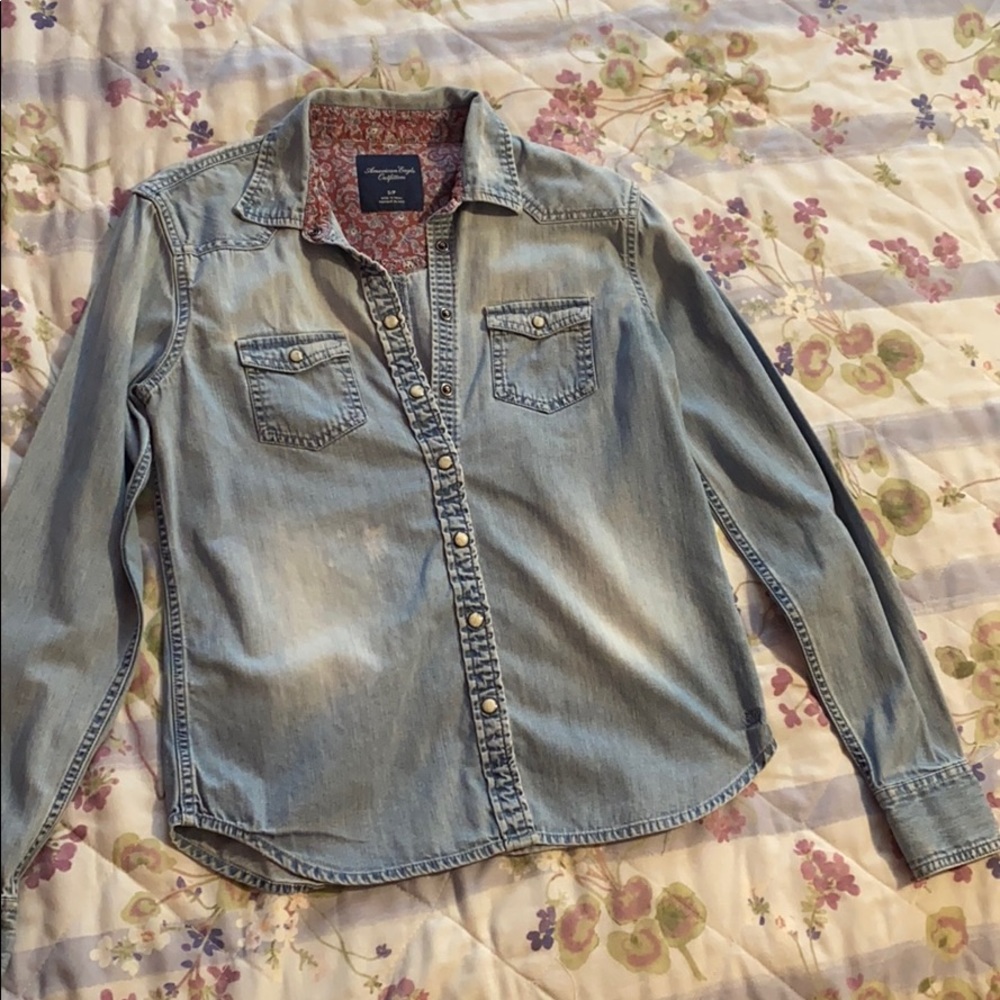 Denim button-down